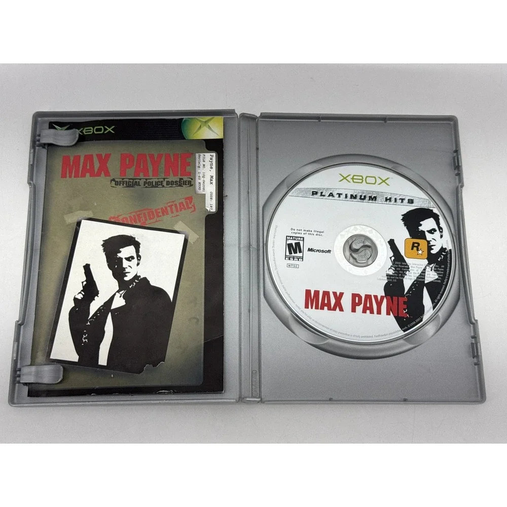Microsoft Max Payne Xbox Video Game Platinum Hits Black Label Complete CIB